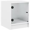 vidaXL Comodino con Anta in Vetro Bianco 35x37x42 cm