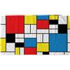 My Custom Style Telo Mare #Arte-Giallo Blu Rosso Nero, Mondrian# Cotone Full Print 160x120