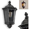 hofstein Lampada da parete per esterni Hongkong in stile antico in metallo/vetro in nero-argento/chiaro, con attacco E27, lampada da esterno retro/vintage per terrazza/giardino/ingresso, senza lampadina/e