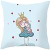RMJCXYS Copricuscino 80x80 Il Cuore Ragazza Blu Cuscini per Divano Poliestere Quadrato Federe Cuscino Letto Morbido Traspirante Lavabile Cuscino Divano per Ufficio Parco Veicolo