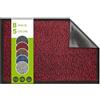 SQUATCH® | Tappeto d'ingresso interno | Zerbino resistente e antiscivolo | assorbe l'acqua e raccoglie lo sporco | facile da pulire | Collezione MARS (Rosso 40x60cm)