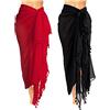 Boao 2 Pezzi Batik da Spiaggia Sarong Copricostume da Bagno (Nero, Rosso, XL)