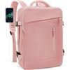 BAGROUPS Zaino da Viaggio Aereo 40X30X15 British Airways Air France 20L Bagaglio a Mano Zainetto Porta PC 15,6 Pollici Caricatore USB Borsa da Viaggio Impermeabile Casual Adatto Uomo Donna Rosa