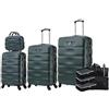 CELIMS - Valigia ABS, rigida, resistente, 4 ruote girevoli a 360°, leggera con lucchetto integrato., verde, Set 4 pièces, 06-Verde-Set4