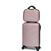 CELIMS - Set Valigie | Valigia Picolla + Beauty Case da Viaggio | Valigia 10 kg | Trolley Piccolo | Approvato EasyJet, Ideale per Bambini e Adulti - Oro Rosa