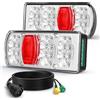 Yuanjoy LED Luci Posteriori per Rimorchio Kit, Connettore Stagno a 13 Poli con Cavo da 0,3 m e Resistenza Integrata, 12V/24V Omologazione E - per Rimorchi, Camion, Camper