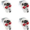 Ruimou 4pcs Argento Teschio Targa Bulloni Universale M6 Montaggio Bullone Targa Chiusure Viti per Auto, Camion, Moto