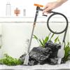 Pawfly Scambiatore d'acqua 3 in 1 per acquario, sifone per ghiaia e spazzola per serbatoio, flusso regolabile, con tubo estensibile e tubo da 1,1 m per un facile cambio dell'acqua e lavaggio con