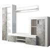 milani home - parete attrezzata porta tv soggiorno moderna di design 263x40x200 h