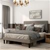HOMCOM Struttura letto matrimoniale, 140 x 190 cm, letto per 2 persone, struttura in metallo, testata regolabile, con boxer, contenitore sotto il letto, montaggio facile, nero