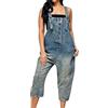 Generico Salopette Jeans Donna Morbida Overall Gamba Larga Tuta Intera Comode Casual Elegante Jumpsuit Leggera Senza Maniche Vintage Salopette Premaman Con Tasche Playsuit Oversize Pantaloni in Denim