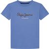 Pepe Jeans New Art NN T-Shirt, Blu (Union Blue), 16 Anni Bambini e Ragazzi