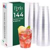 Perla Italia Perla - 144 Bicchieri in Plastica Rigida Riutilizzabili - Set Bicchieri 240ml Trasparente - Resistenti e Riciclabili - Bicchiere per Acqua, Vino, Drink - Made in Italy