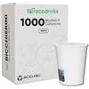 ecodrinks - 1000 Bicchieri Carta Bianco da 180ml - Per Acqua, Cocktail, Bevande Calde e Fredde - Biodegradabili, Eco-friendly e Made in Italy