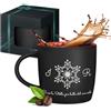 Maverton Tazza da caffè latte o tè in ceramica - 400 ml - Incisione personalizzata - Bicchiere con manico per bevande per Lei - Tazze da colazione per compleanno donna - Interno rosso - stella