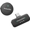 Insta360 Microfono Air (1 TX + 1 RX), cancellazione del rumore, portata fino a 300m, microfono wireless per iPhone/Android/PC/Mac con USB-C, perfetto per vlog e streaming