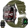 Lgnitek Smartwatch militare da uomo (Chiamate Bluetooth),2.01IPS 600mAh Orologio intelligente, 110+ modalità sportive,Con funzione di Frequenza cardiaca/Sonno/SpO2/Bussol/LED Torcia, IP68 iOS Android
