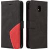 Fatcatparadise Cover per Samsung Galaxy J5 2017 / J530, Flip Caso in PU Pelle Case Cover Libro Portafoglio Protettiva Custodia con TPU Sottile Antiurto,[Kickstand][Slot per Schede][Magnetica] (Nero)