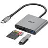 acer Lettore di schede SD con USB 3.0, lettore di schede SD USB C 170MB/s, | Adattatore per SD/Micro SD/SDHC/SDXC/MMC, compatibile con iPhone 16/17, MacBook Pro/Air, iPad Pro, Pixel, XPS 13, ecc.