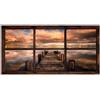 Inspire Stampa su tela Finestra pontile marrone, marrone 70 x 140 cm