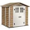 GAROFALO Casetta da giardino GAROFALO Woody L in pvc marrone con porta doppio battente, superficie interna 3.13 m² e spessore parete 20 mm