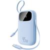 Baseus Powerbank 45W 20000mAh con 2 Cavi USB-C Integrati, Ricarica Rapida Power Bank PD3,0 QC4,0, 3 C 1 A, Caricatore Portatile per iPhone 16/15/14 Pro Max, iPad, Samsung, Blu