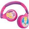 Lexibook Disney Principessa Cuffie Bluetooth 2-in-1 per bambini - Stereo senza fili cablato, cassaforte per bambini per ragazze, pieghevole, regolabile, HPBT010DP