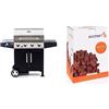 sochefSochef Golosone 4 Barbecue, Nero/Acciaio, 57x136x115 cm & G432-000W-02 Pietra Lavica, Rossa, 3 kgsochef