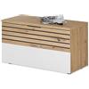 Stella Trading Milan-Scarpiera con Seduta, Effetto, Moderna Panca con Spazio per Il corridoio, Materiale: Legno, Bianco/Rovere Artisan, Sitzbank