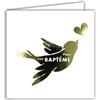 Afie 22244 Biglietto quadrato congratulazioni per il tuo Battesimo Uccello Colomba della Pace Amore Cuore in Oro Lucido Regalo per Bambino Bambino Ragazzo Ragazza - Con Busta Bianca 15 x 15 cm - Fabbricato