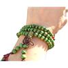 Asai Bolivien Ethno Tribal Manufaktur ✿ BRACCIALE VERDE MALA YOGA MEDITAZIONE LEGNO ✿ Buddismo, bracciale elastico, elastico, unisex, Buddha, Vipassana, YOGA, MEDITAZIONE, BRACCIALE