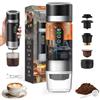 Trywise Macchina da caffè portatile outin, macchina da caffè da viaggio 3 in 1, riscaldamento elettrico, macchina da caffè ricaricabile da 12 V, compatibile con capsule per caffè espresso e caffè macinato
