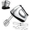 Lychee Frullatore Elettrico Anti-Spruzzo, Frusta a Mano con 5 Velocità e Turbo, Con Base di Stoccaggio, 6 Accessori in Acciaio Inox, Frullatore Elettrico per Cucina e Cottura, 300W