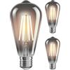 ledscom.de 3 pezzi E27 Lampadina LED, ST64, bianco extra caldo (1800 K), 7,6 W, 240lm, vetro fumé