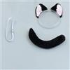 XiDonDon 20 cm Peluche Vestiti per le Bambole Accessori Animale Lupo/Gatto/Volpe Orecchie + Vestito di Coda per Bambole di Cotone Ripiene giocattoli Accessori (Black1)