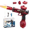 OWJHE Pistola ad acqua elettrica con faro a LED, serbatoio dell'acqua da 320 ml, portata 8 m, materiale di sicurezza ABS, per bambini e adulti, giocattolo estivo per spiaggia, piscina, giardino (rosso)