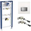 Geberit Duofix orinatoio da elemento incasso A: 112 cm, placca di azionamento Typ 50 Square, placca di azionamento, accessori di montaggio e collegamento, 111616002+116016115#SET, mounting frame, flush plate, wall bracket [Elementi ad Incasso > Elementi …