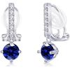 PHNIBIRD Orecchie Donna in Argento Sterling 925 con Zaffiro Per Pietra Portafortuna Orecchini con Clip di Regalo Per Matrimonio Regalo Donna Mamma Fidanzata