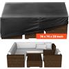 VEVOR Copertura per Mobili da Giardino 188 x 188 x 71 cm Copertura Impermeabile per Tavolo e Sedie da Pranzo da Esterno 420D, per Tavolo da Giardino Quadrato con Presa d'Aria per Tutte Stagioni, Nero