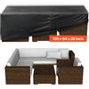 VEVOR Copertura Rettangolare per Mobili da Giardino da 330 x 214 x 71 cm Grande Copertura Impermeabile per Tavolo e Sedie da Pranzo da Esterno 420D, con Presa d'Aria per Tutte Stagioni, Nero