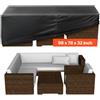 VEVOR Copertura Rettangolare per Mobili da Giardino da 249 x 198 x 81 cm Grande Copertura Impermeabile per Tavolo e Sedie da Pranzo da Esterno 420D, con Presa d'Aria per Tutte Stagioni, Nero