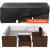 VEVOR Copertura per Mobili da Giardino 188 x 120 x 71 cm Copertura Impermeabile per Tavolo e Sedie da Pranzo da Esterno 420D, per Tavolo da Giardino con Presa d'Aria per Tutte Stagioni, Nero