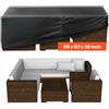 VEVOR Copertura Rettangolare per Mobili da Giardino da 224 x 158 x 71 cm Copertura Impermeabile per Tavolo e Sedie da Pranzo da Esterno 420D, con Presa d'Aria per Tutte Stagioni, Nero