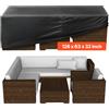 VEVOR Copertura Rettangolare per Mobili da Giardino da 320 x 160 x 71 cm Grande Copertura Impermeabile per Tavolo e Sedie da Pranzo da Esterno 420D, con Presa d'Aria per Tutte Stagioni, Nero