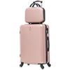 CELIMS - Set Valigie | Valigia Grande 23 kg Rigida Oro Rosa + Beauty Case da Viaggio 35cm | Valigia da Stiva 75cm Donna | Trolley Grande 75cm con 4 Ruote