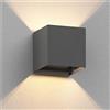 ledscom.de Applique CUBEL per esterni, IP65, up/downlight, antracite opaco, quadrato, 1x G9 max. 10W