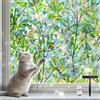 DIFIT Pellicola Per Vetri Finestre Privacy con Motivo Foglie Verdi, Elettrostatica Senza Colla,Protezione UV, Effetto Arcobaleno, Pellicola Oscurante Vetri Finestre per Ufficio, Famiglia, 44.3 x 200cm