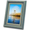 Andiker Cornice portafoto adatta per 6 x 4 foto, materiale in resina premium e plexiglass infrangibile, elegante decorazione squisita cornice portafoto con supporto per tavolo o parete (blu 6 x 4)
