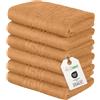 nice homeit Set 6 Asciugamani viso e mani 40x60 cm -Asciugamani bagno in 100% Cotone Filato ad Anello - Extra Morbido e Assorbente. MADE IN ITALY (Arancione)