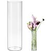 QEEYON Vaso Cilindrico in Acrilico, Alto 40 cm Extra Large Vaso per Fiori in Plastica Ispessita per Composizioni Floreali, per Soggiorno, Cucina, Ufficio, Matrimoni (40 x 12 cm)